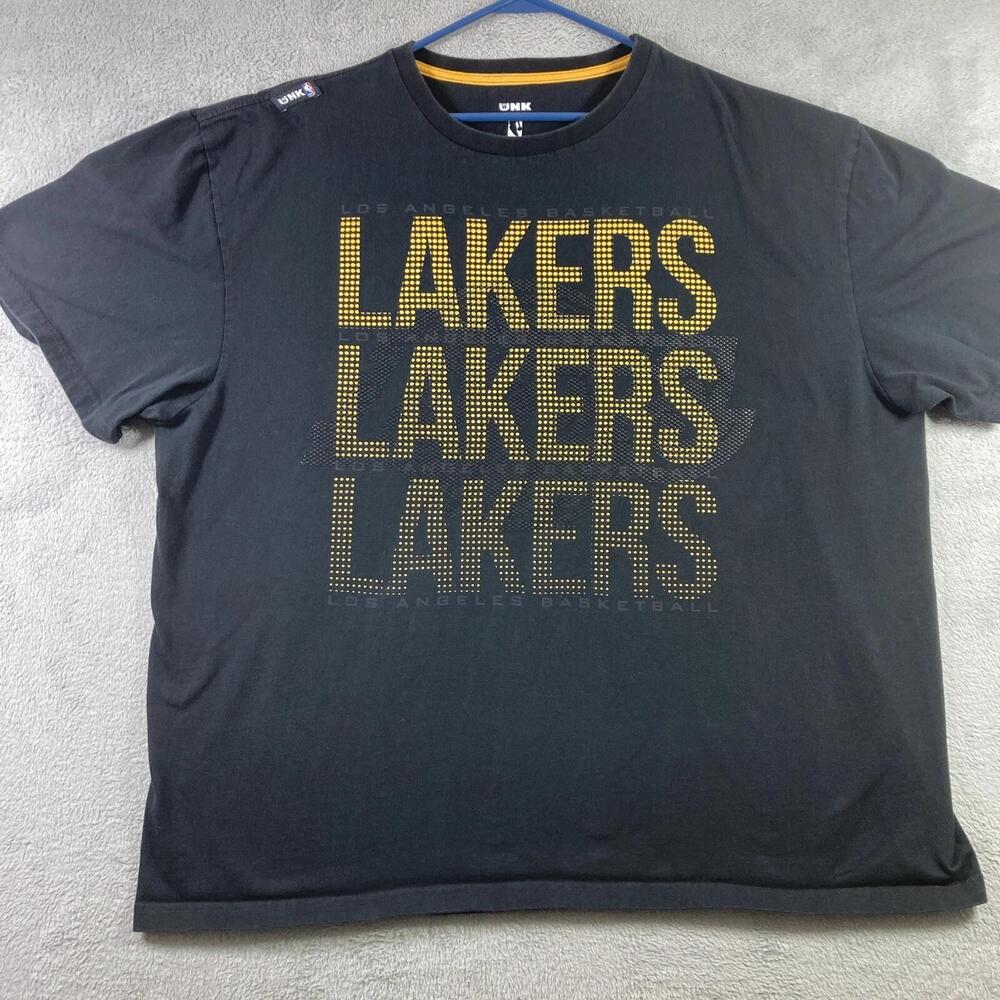 Los Angeles Lakers Shirt Adult 3Xl Black Textured Nba Basketball Graphic Tee